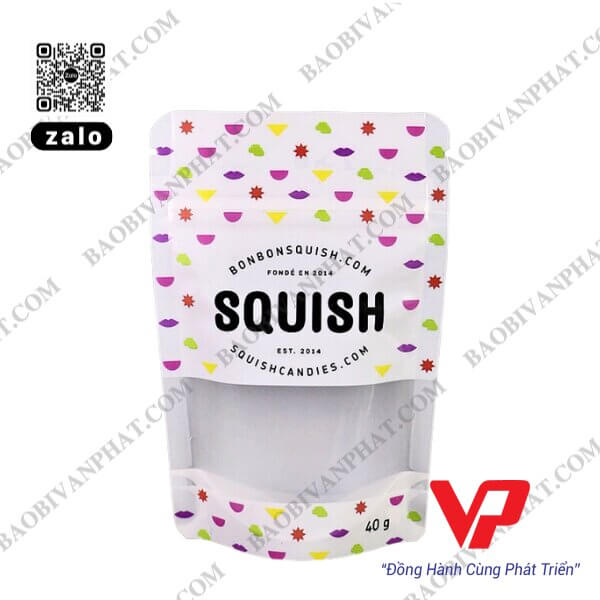 Bao bì nhựa túi zipper đựng kẹo Squish