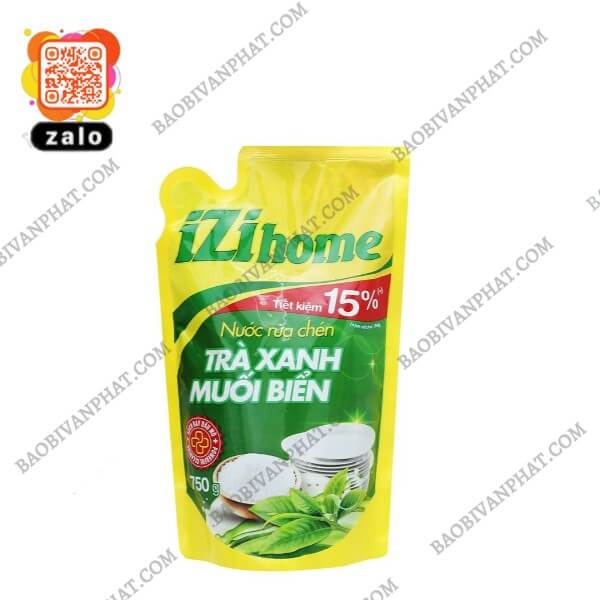 Túi nước rửa chén trà xanh dạng đứng