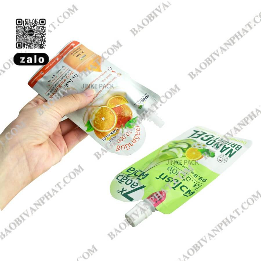 Mẫu thực tế túi vòi ép đựng mỹ phẩm và dược mỹ phẩm