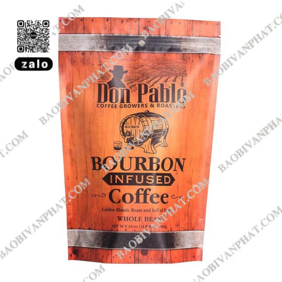 In túi cà phê giá rẻ họa tiết vân gỗ