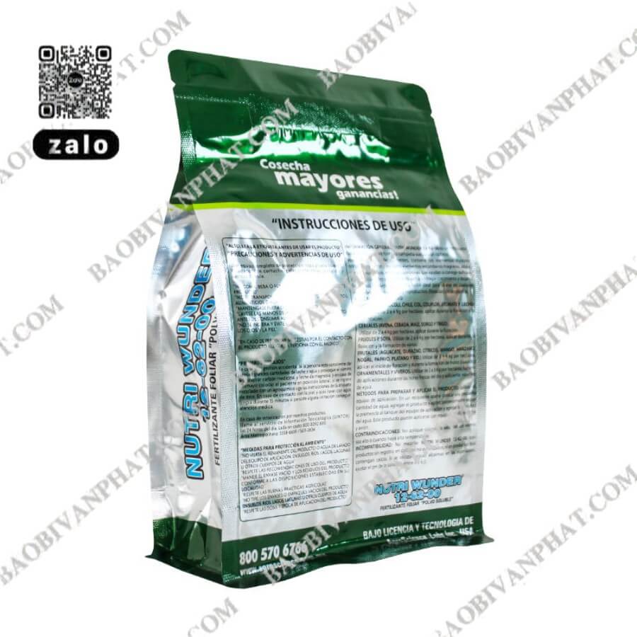 Bao bì phân bón in mặt sau