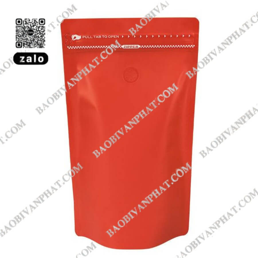 Túi zipper màu đỏ thiết kế đường khóa zip chắc chắn