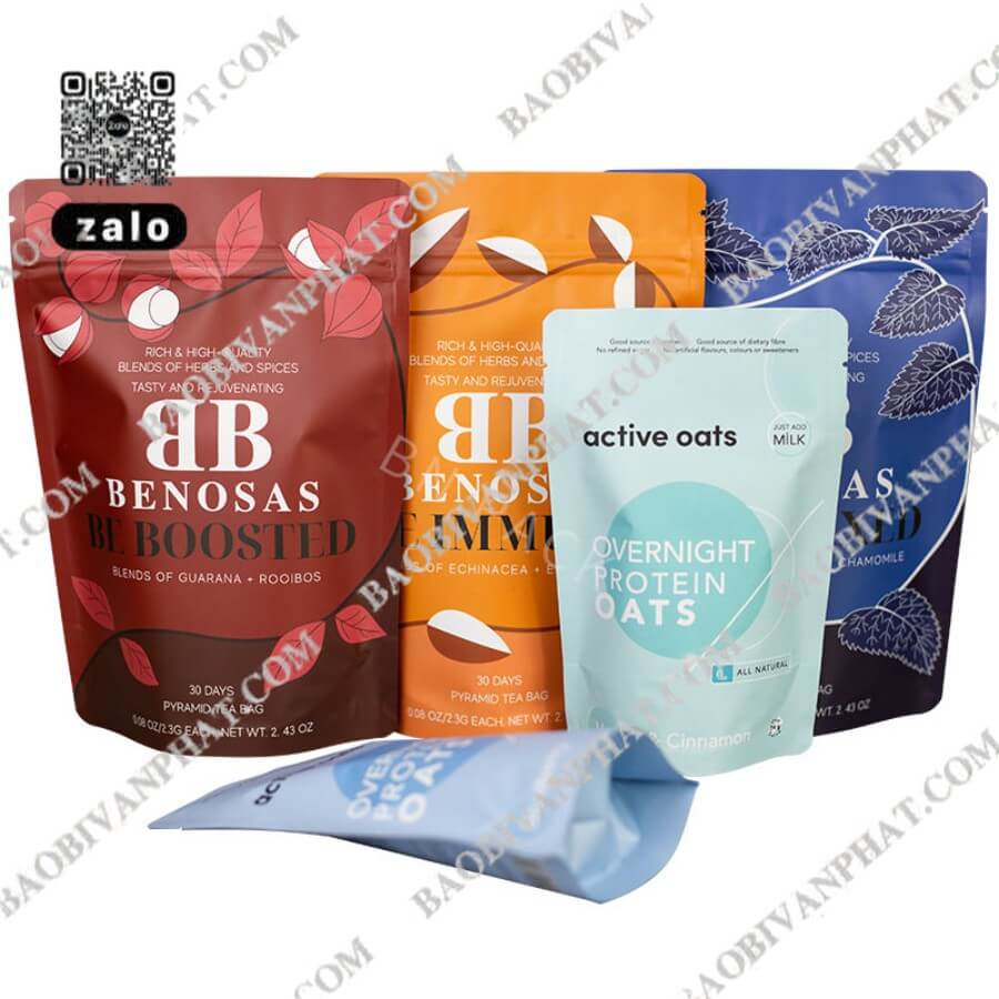 In bao bì sản phẩm túi trà và yến mạch nhiều mẫu