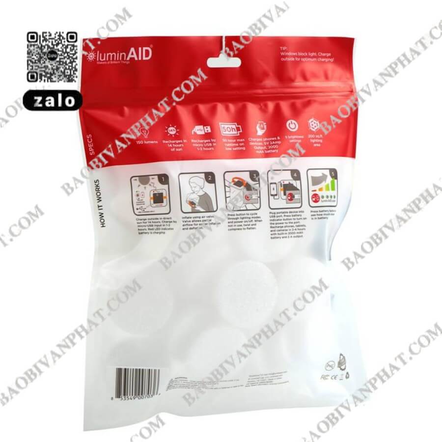 Bao bì ni lông in thông tin sản phẩm và hướng dẫn sử dụng