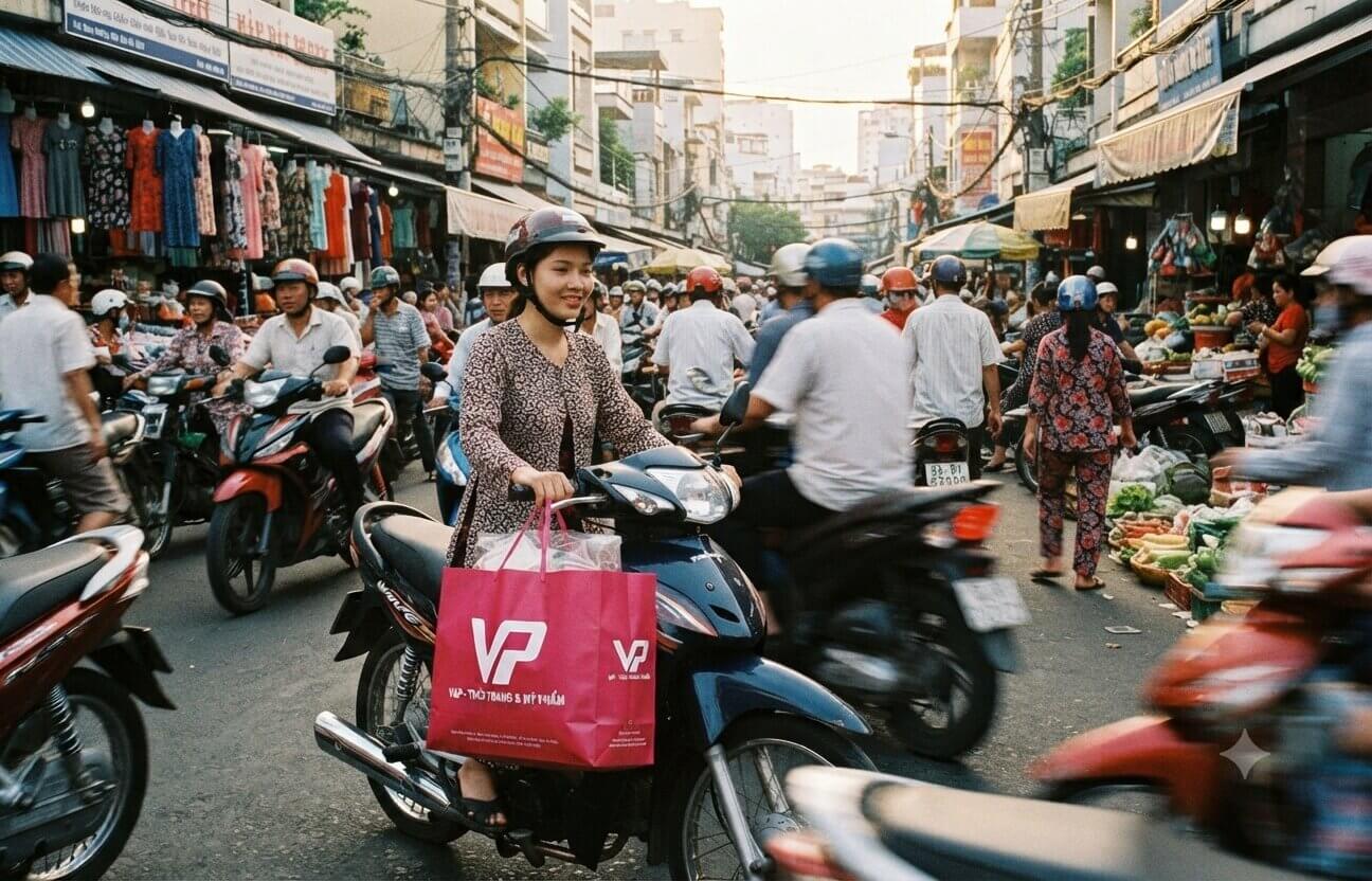 Túi ni lông in logo làm công cụ quảng cáo di động