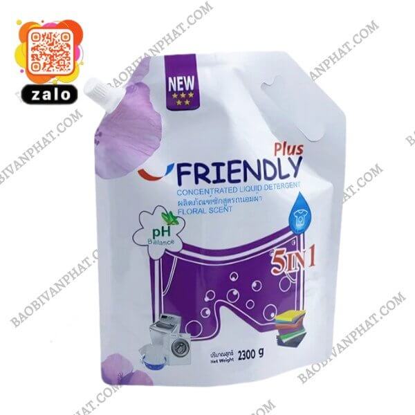 Kỹ thuật in bao bì nước giặt dạng túi vòi với thiết kế in nhiều màu sắc nổi bậtều màu sắc nổi bật