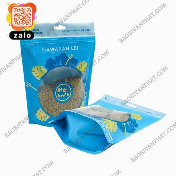 Túi zipper đựng muối tắm có cửa sổ trong suốt