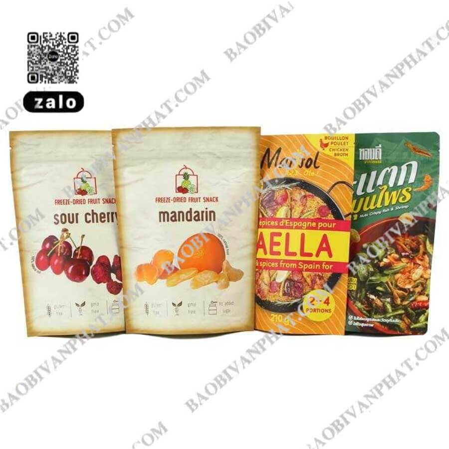 In túi nilon với nhiều mẫu bao bì thực phẩm in màu