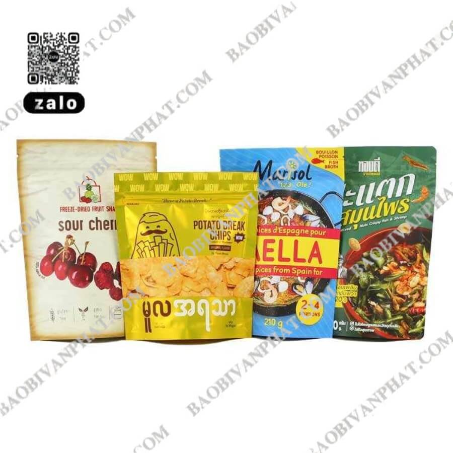 Mẫu bao bì túi nilon in hình ảnh sản phẩm và thương hiệu