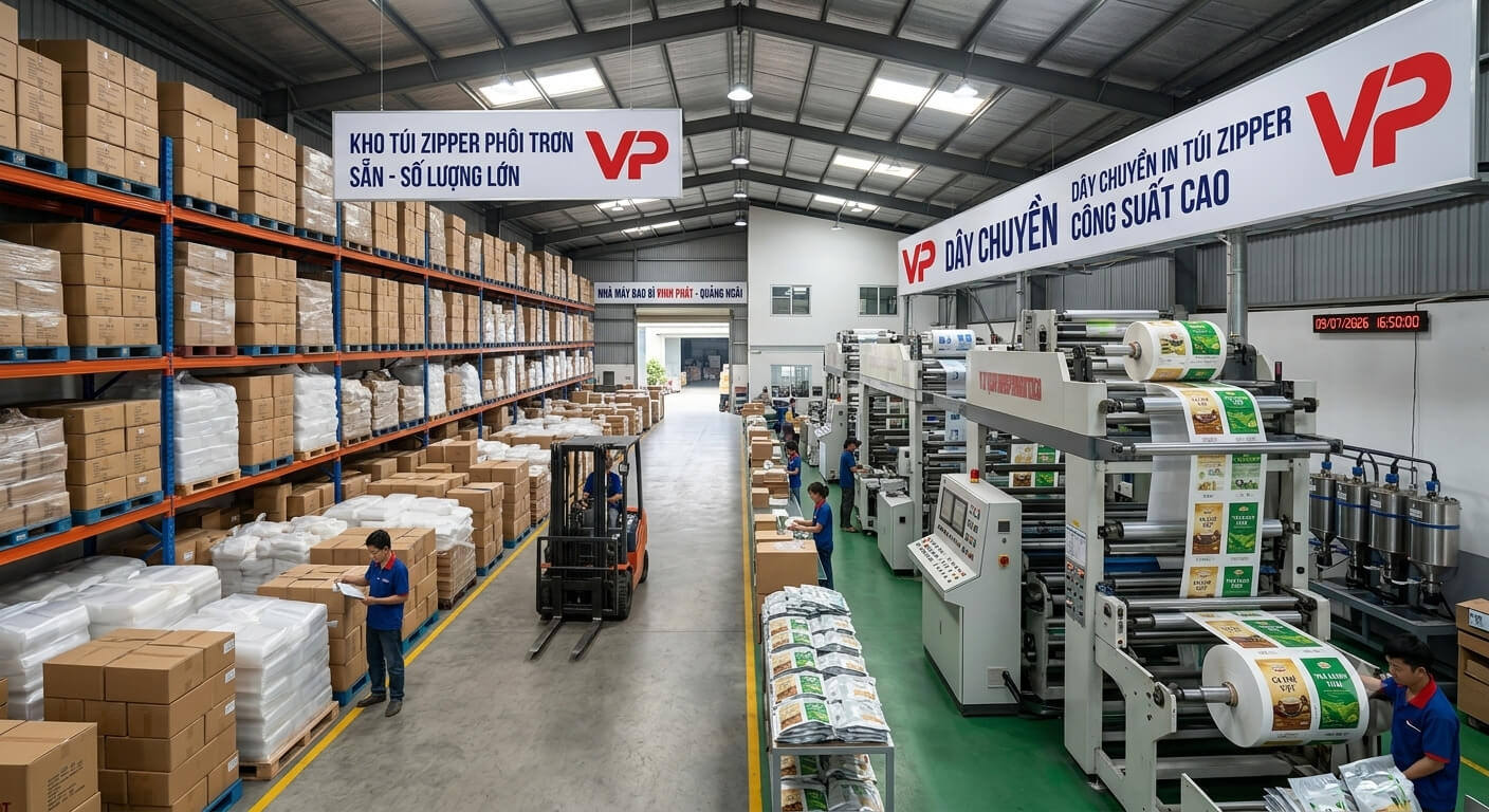 Xưởng sản xuất và in túi zipper đựng nước ép giá sỉ
