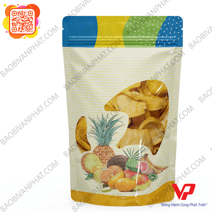 Túi đựng trái cây sấy zipper cửa sổ xoài sấy
