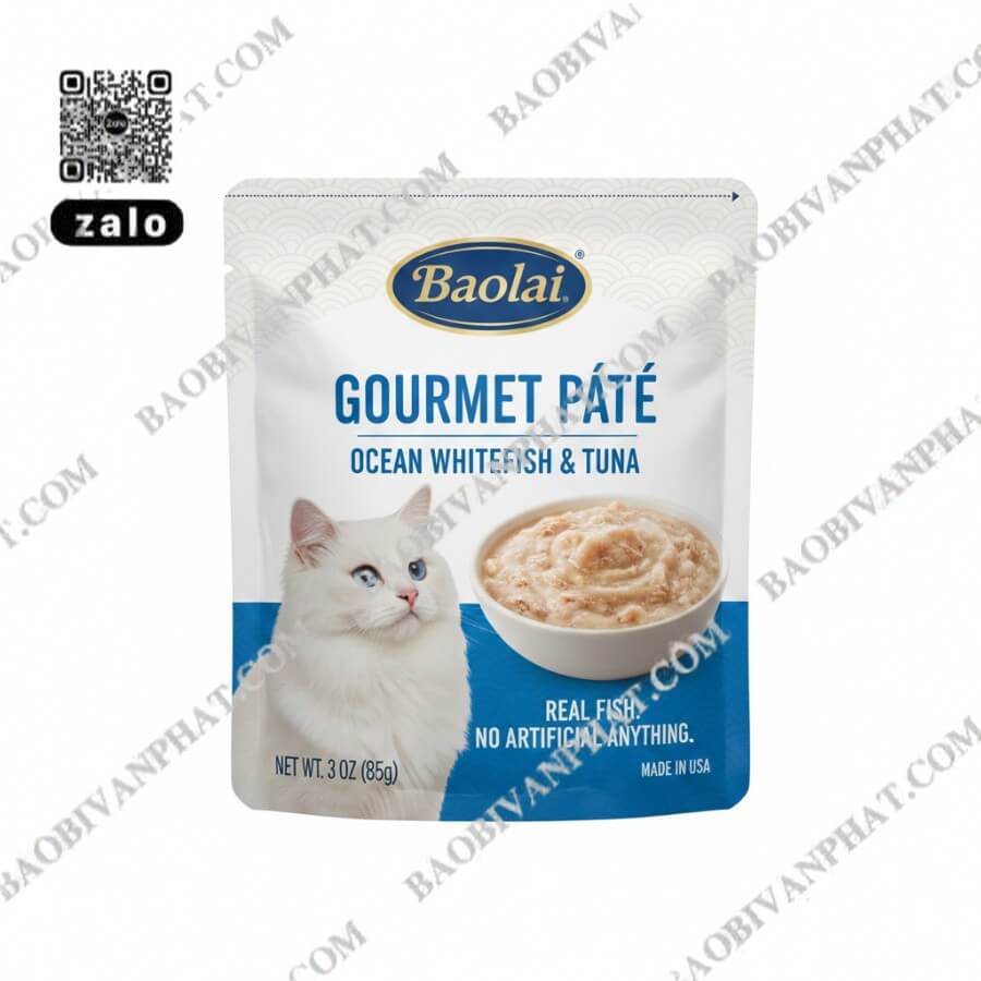 Túi đựng pate mèo in thương hiệu